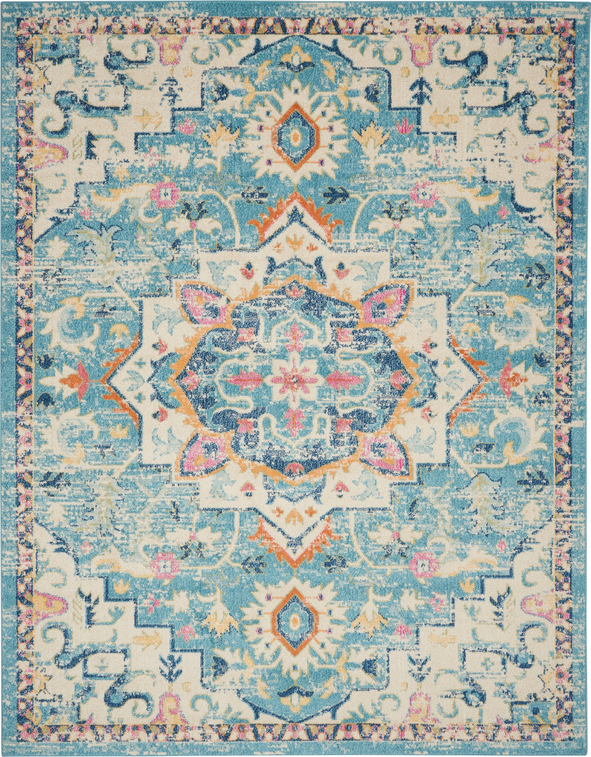 Nourison Passion Psn25 Ivory/Light Blue Area Rug