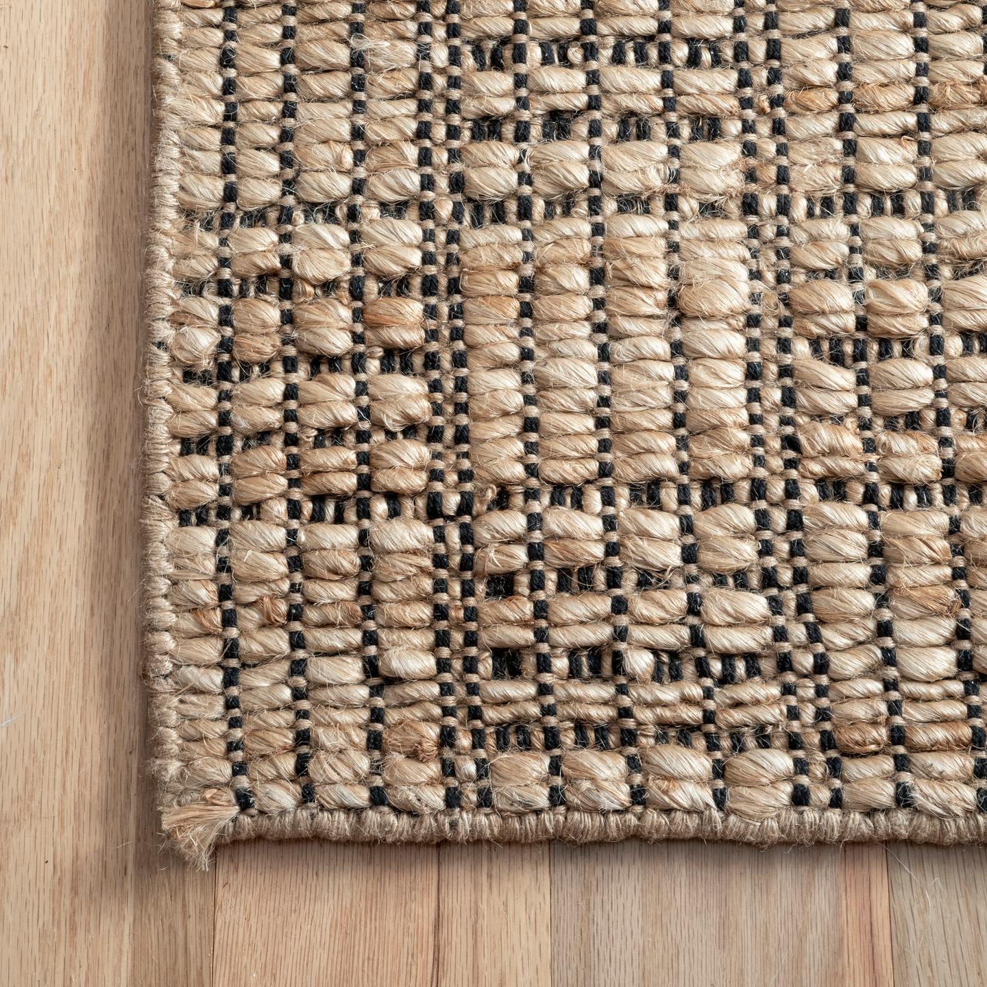 Nuloom Veda Checkered Basketweave Nve1418A Natural Area Rug