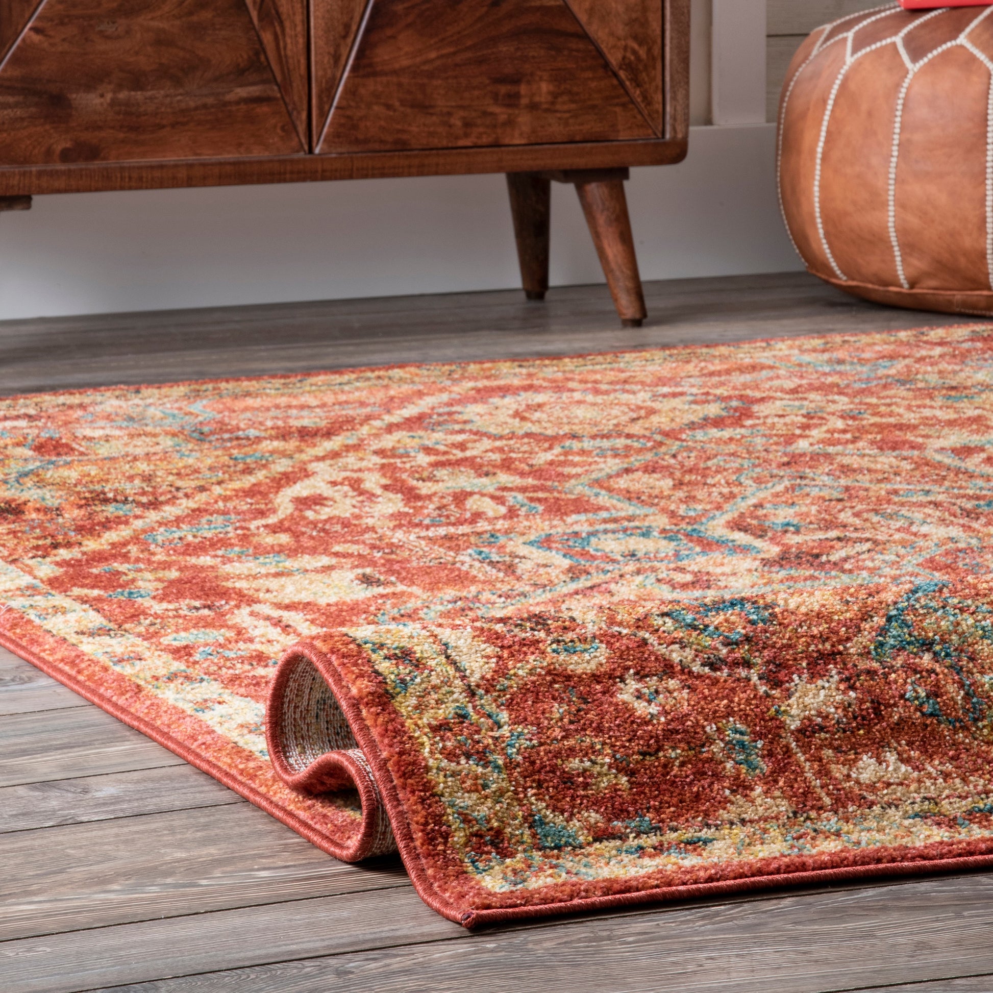 Nuloom Tabetha Tribal Nta3194C Rust Area Rug