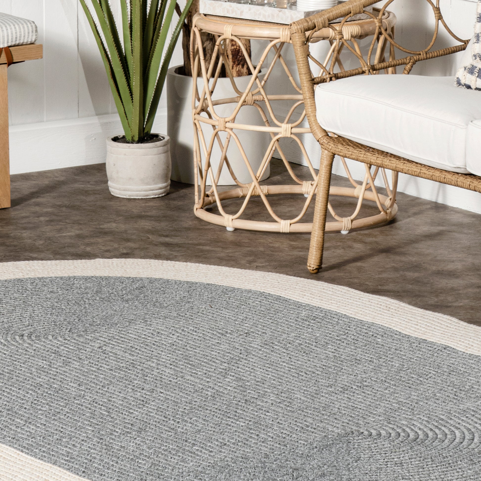 Nuloom Solid Border Delaine Nso1995A Gray Area Rug