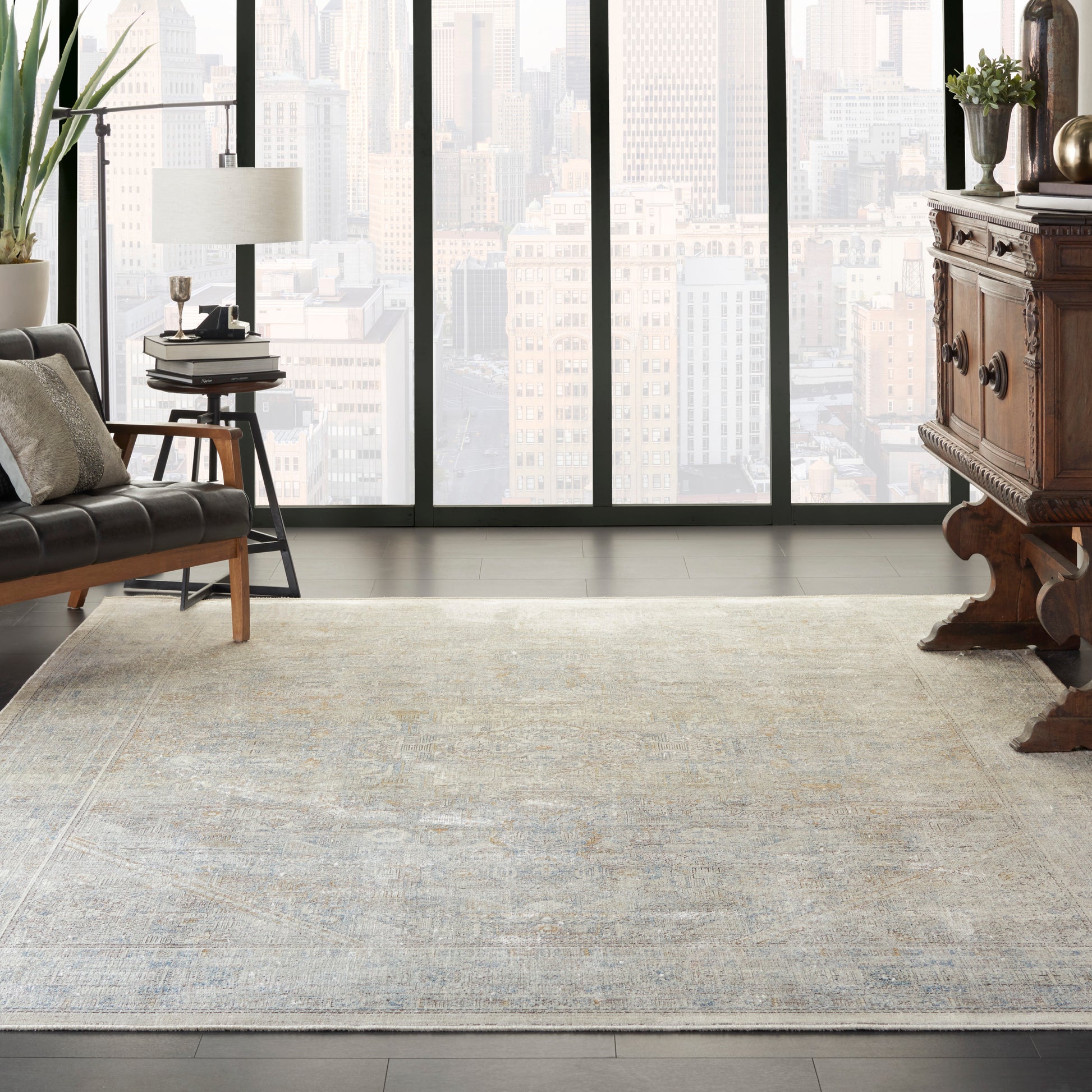 Nourison Starry Nights Stn02 Cream Grey Area Rug