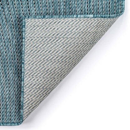 Liora Manne Carmel Texture Stripe 8422/04 Aqua Solid Color Area Rug