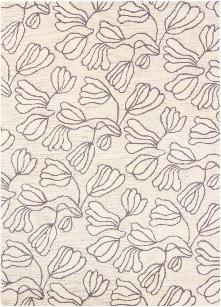 Chandra Bajrang Baj-8017 White Floral / Country Area Rug
