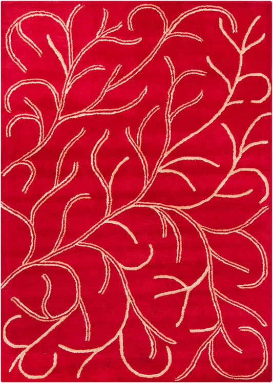 Chandra Bajrang Baj-8019 Red Floral / Country Area Rug