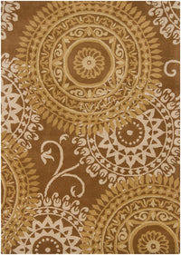 Chandra Bajrang Baj-8025 Brown Geometric Area Rug