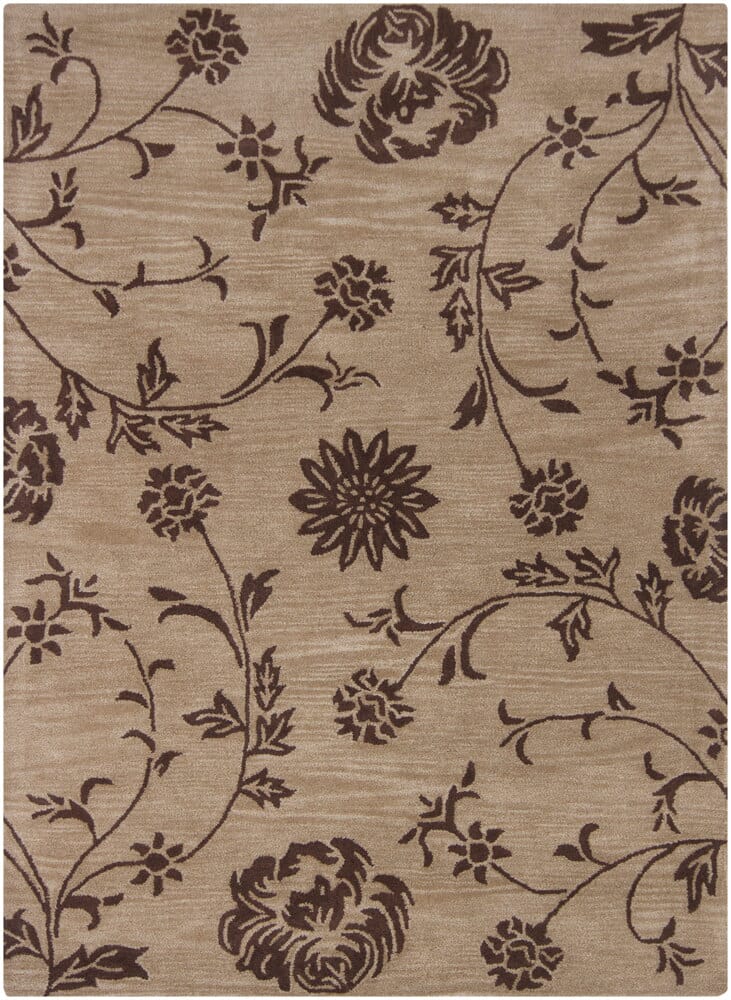 Chandra Bajrang Baj-8030 Taupe Floral / Country Area Rug