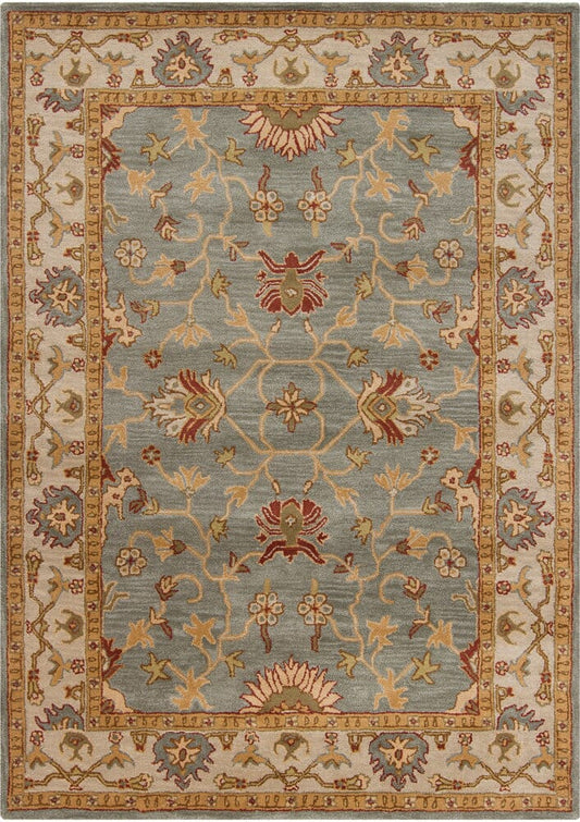 Chandra Bajrang Baj8041 Beige / Orange / Burgundy / Green Area Rug