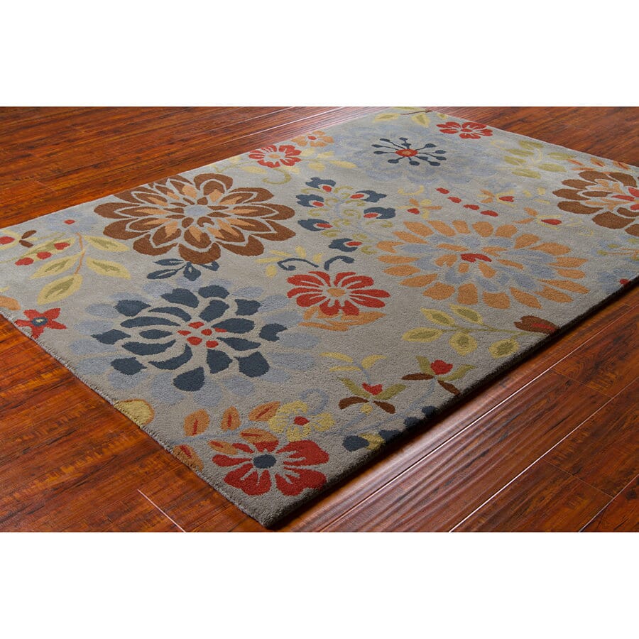 Chandra Bajrang Baj8043 Grey / Multi Floral / Country Area Rug