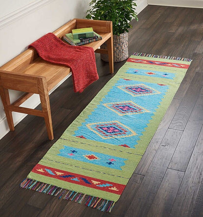 Nourison Baja Baj02 Blue Green Southwestern Area Rug