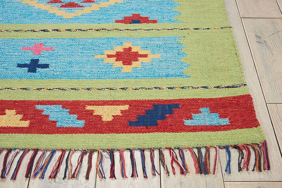 Nourison Baja Baj02 Blue Green Southwestern Area Rug