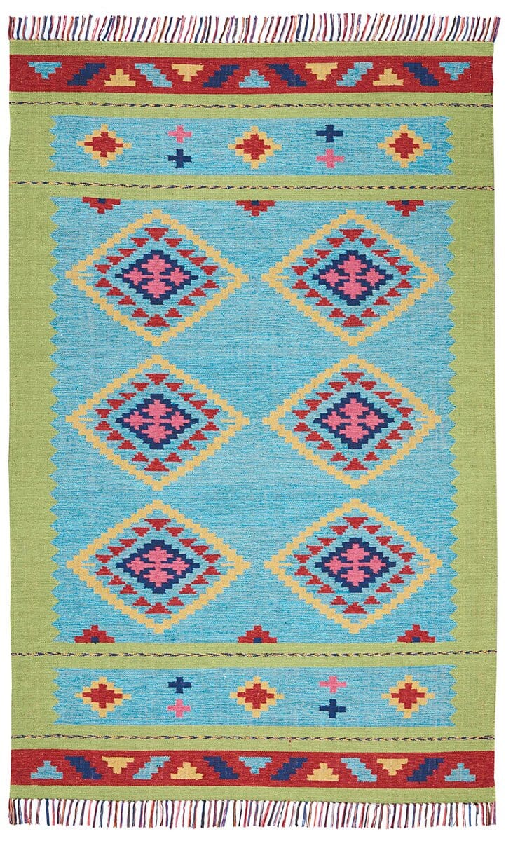 Nourison Baja Baj02 Blue Green Southwestern Area Rug