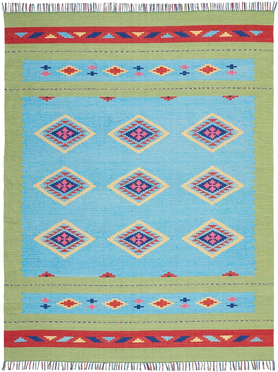 Nourison Baja Baj02 Blue Green Southwestern Area Rug