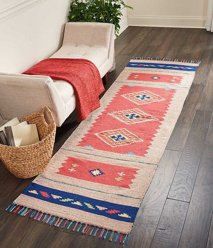 Nourison Baja Baj02 Red / Bge Southwestern Area Rug