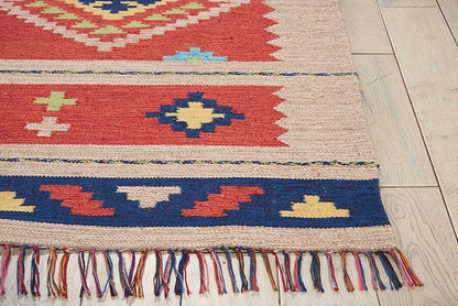 Nourison Baja Baj02 Red / Bge Southwestern Area Rug