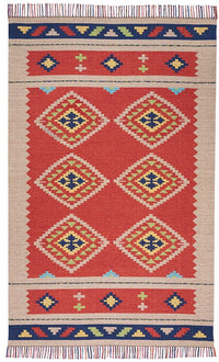 Nourison Baja Baj02 Red / Bge Southwestern Area Rug