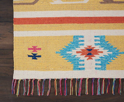 Nourison Baja Baj03 Yellow Southwestern Area Rug