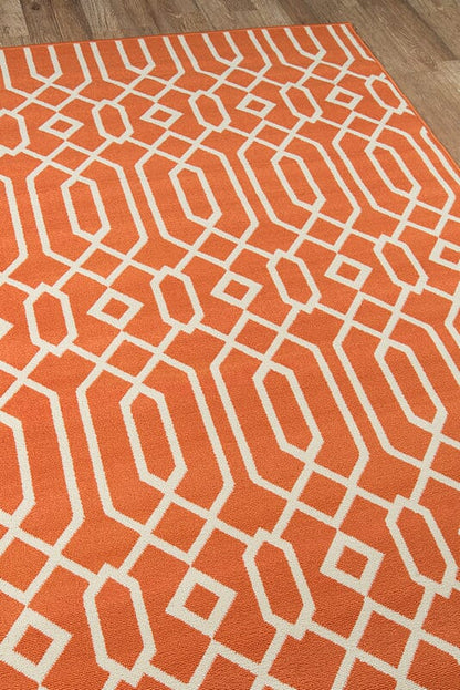 Momeni Baja Baj-3 Orange Geometric Area Rug