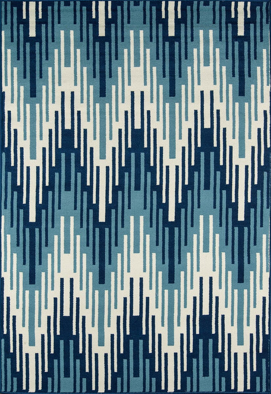 Momeni Baja Baj-6 Blue Chevron Area Rug