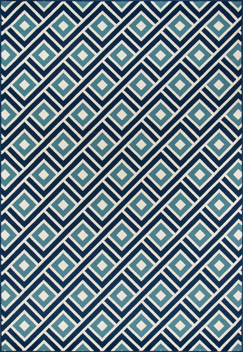 Momeni Baja Baj-7 Blue Damask Area Rug