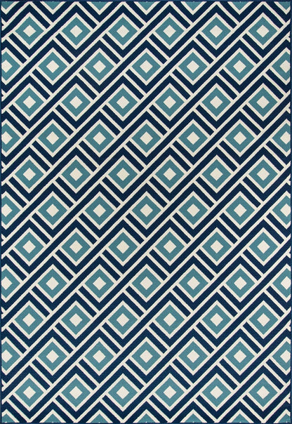 Momeni Baja Baj-7 Blue Damask Area Rug