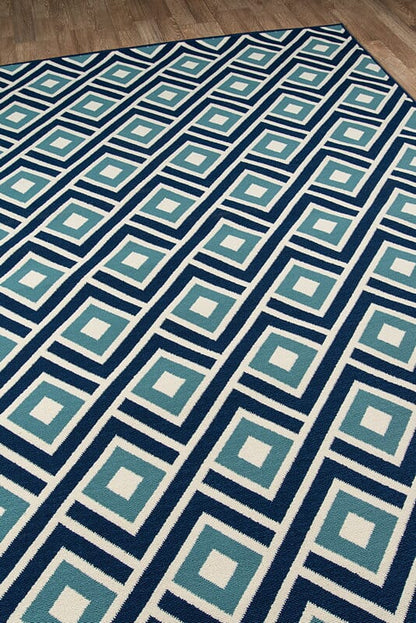 Momeni Baja Baj-7 Blue Damask Area Rug