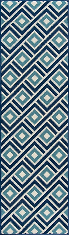 Momeni Baja Baj-7 Blue Damask Area Rug