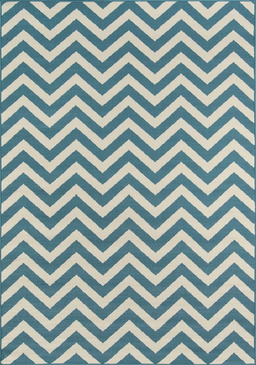 Momeni Baja Baj-9 Blue Chevron Area Rug