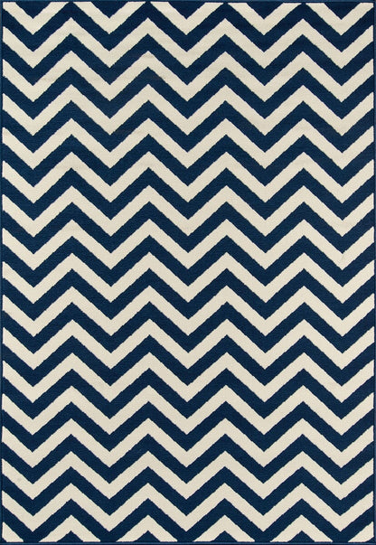 Momeni Baja Baj-9 Navy Chevron Area Rug