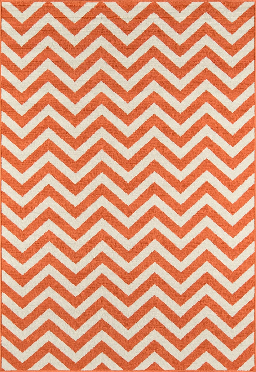 Momeni Baja Baj-9 Orange Chevron Area Rug