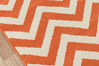 Momeni Baja Baj-9 Orange Chevron Area Rug