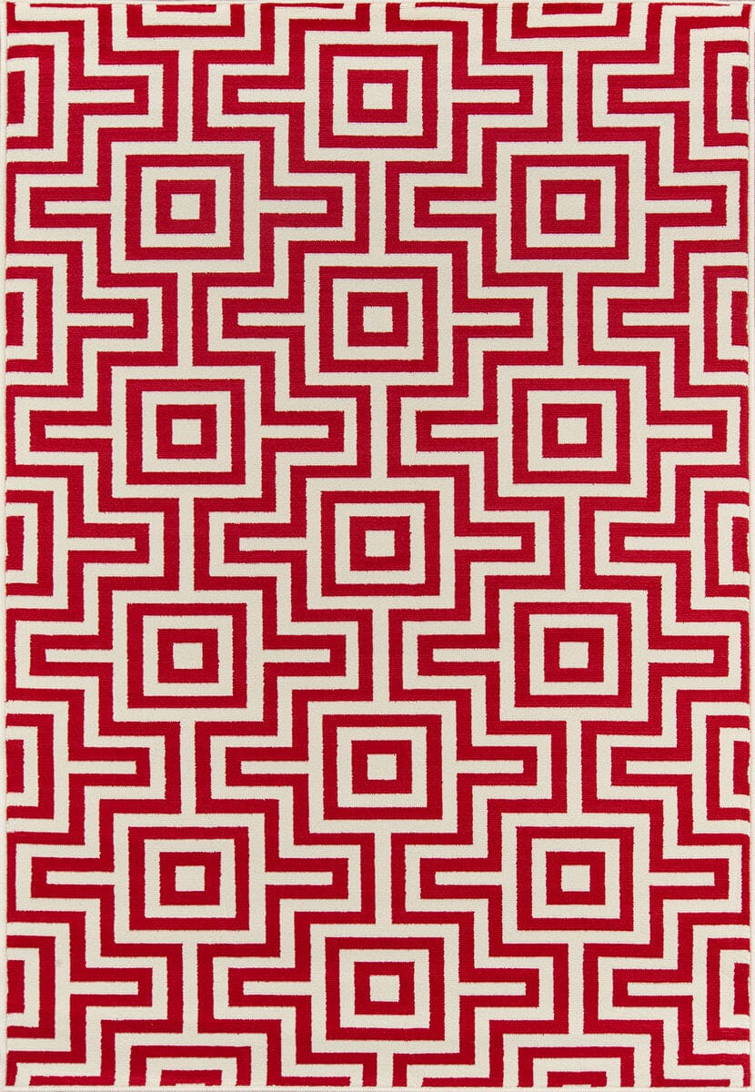 Momeni Baja Baj10 Red Geometric Area Rug