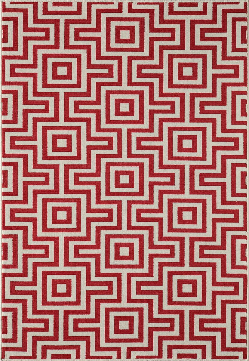 Momeni Baja Baj10 Red Geometric Area Rug