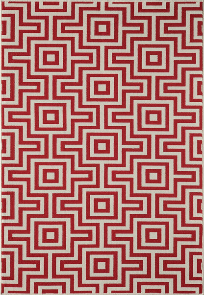 Momeni Baja Baj10 Red Geometric Area Rug