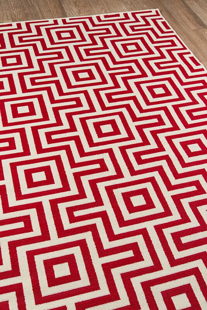 Momeni Baja Baj10 Red Geometric Area Rug