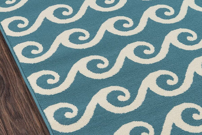 Momeni Baja Baj14 Blue Coastal Area Rug