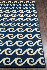 Momeni Baja Baj14 Navy Coastal Area Rug