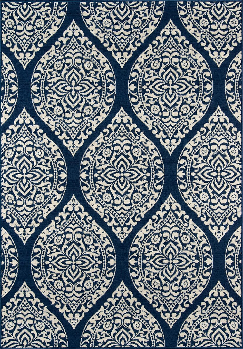 Momeni Baja Baj17 Navy Damask Area Rug