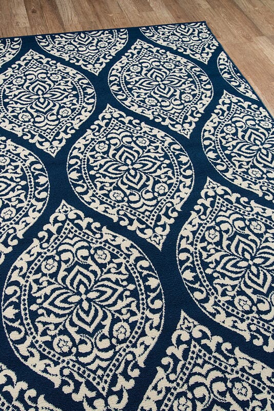 Momeni Baja Baj17 Navy Damask Area Rug