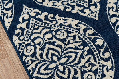 Momeni Baja Baj17 Navy Damask Area Rug