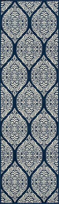 Momeni Baja Baj17 Navy Damask Area Rug