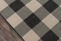 Momeni Baja Buffalo Check Baj25 Charcoal Geometric Area Rug