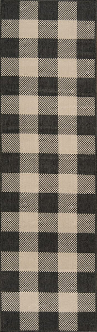 Momeni Baja Buffalo Check Baj25 Charcoal Geometric Area Rug