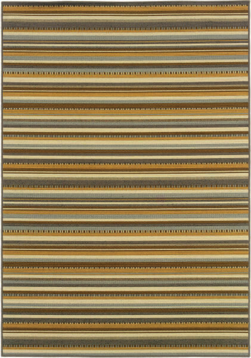 Oriental Weavers Sphinx Bali 1001J Grey / Gold Striped Area Rug