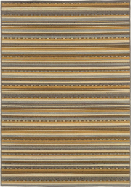 Oriental Weavers Sphinx Bali 1001J Grey / Gold Striped Area Rug
