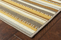 Oriental Weavers Sphinx Bali 1001J Grey / Gold Striped Area Rug