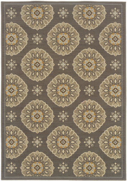 Oriental Weavers Sphinx Bali 5863N Grey / Gold Damask Area Rug