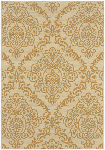 Oriental Weavers Sphinx Bali 8424J Ivory / Gold Damask Area Rug