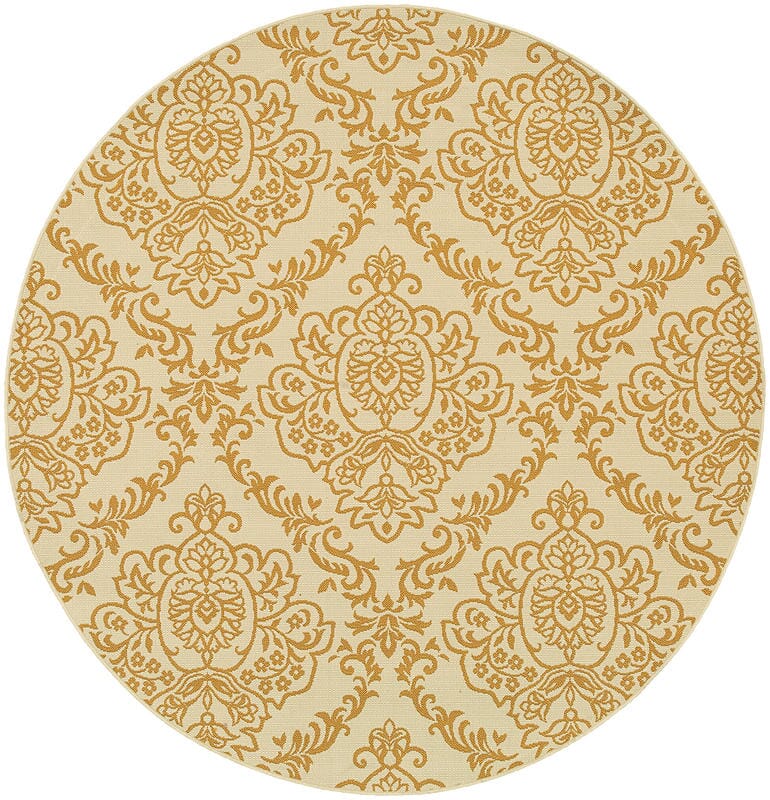 Oriental Weavers Sphinx Bali 8424J Ivory / Gold Damask Area Rug