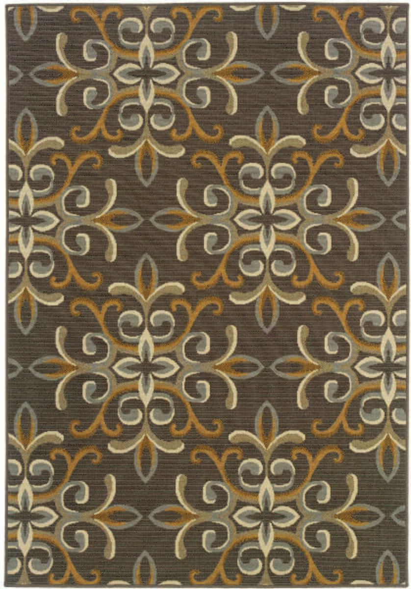 Oriental Weavers Sphinx Bali 8990H Grey / Gold Damask Area Rug