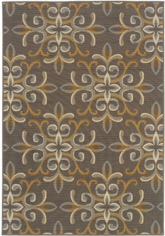 Oriental Weavers Sphinx Bali 8990H Grey / Gold Damask Area Rug